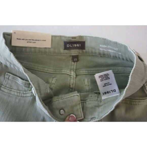 DL1961 Women Sz 25/0 Kiwi Raw Mara Straight Mid Rise Instasculpt Ankle Jeans $18 - Picture 6 of 11